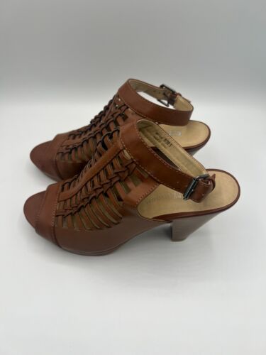 CL by Laundry Women's Way -026 Tan Braided Design Slingback Sandal Size 8 - Picture 2 of 5