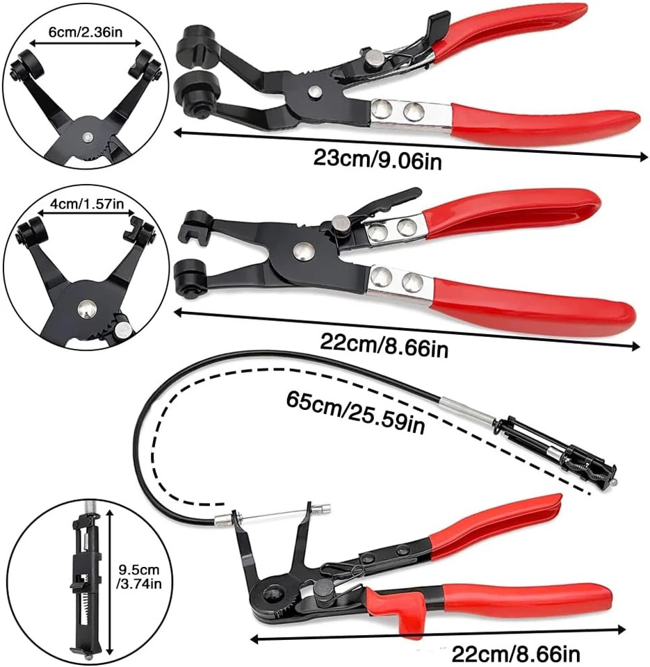 3tlg Schlauchklemmenzangen Set Schlauchschellenzange Schellenzange DHL DE - Bild 2 von 4
