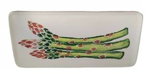 Vietri Serving Tray Vegetable Plate Asparagus EUC Retired Italy 