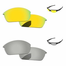 Silver Chrome 24K Polarized Replacement Lenses For-Oakley Flak Jacket