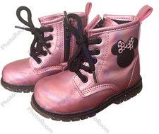  DISNEY GIRL'S MINNIE MOUSE LACE UP/Zip Boots Us Sz 8.5 25 European  