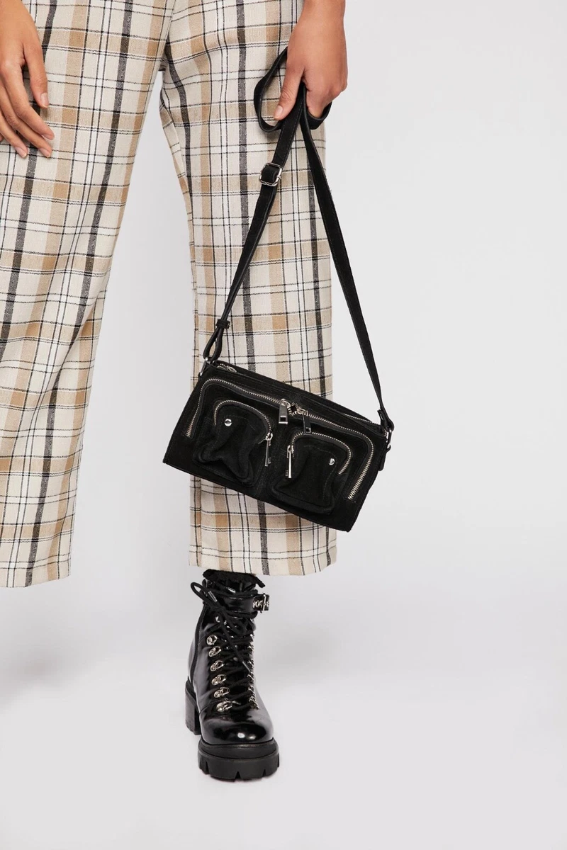 New Free People Nunoo Suede Stine Bag MSRP 148 Black
