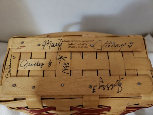 Longaberger 1998 Village 20th Century Basket, Protector, Liner, 6 Family Members - Picture 7 of 12
