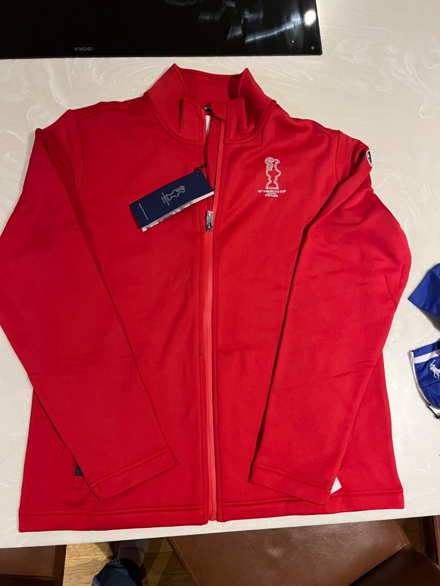 PRADAジャージベージュ/ワインレッド フルジップジャケット Prada stripe-detail zip-fastening Track Jacket | Red | FARFETCH