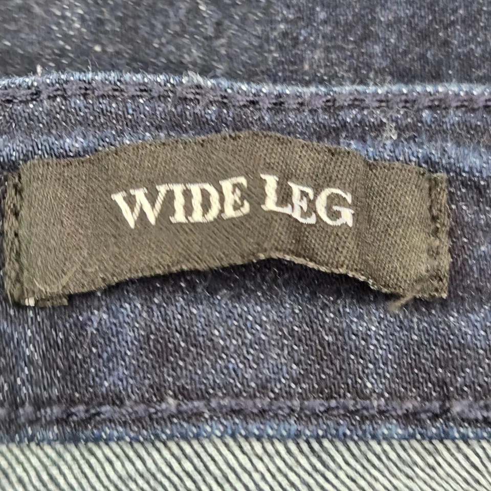 Susan Graver Women Jeans 22W Blue Wide Leg High Rise Dark Wash Cotton 24" Inseam - Image 4 of 4