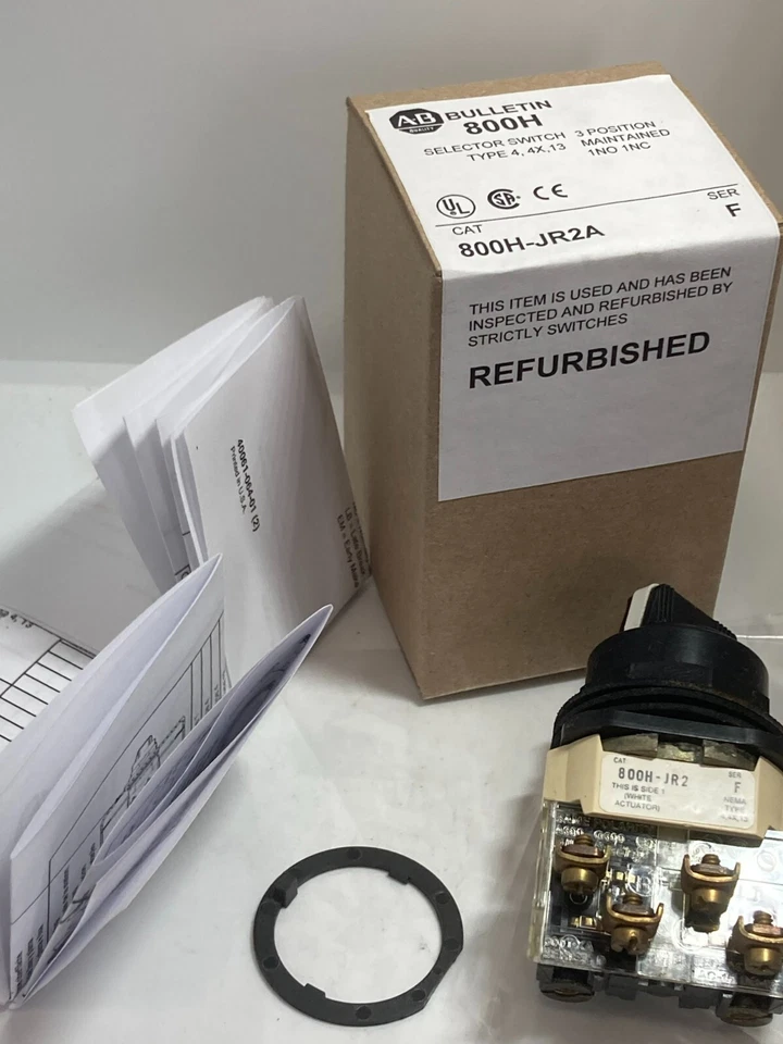 ALLEN BRADLEY 800H-JR2A SELECTOR SWITCH 3 POSITION MAINTAINED 1NO/1NC SERIES F - Image 3 of 3