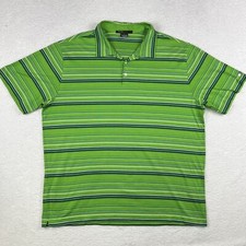 Nike Tiger Woods Collection Polo Shirt Mens XL Green Striped Dri-Fit Golf