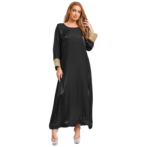 Women Sparkling Middle Eastern Arab Abaya Kaftan Maxi Dress for Muslim Occasions - 第 11/40 張圖片
