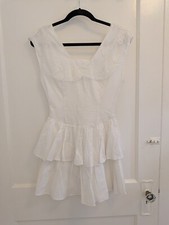 urban outfitters white lace trim mini dress xs ~cottagecore~
