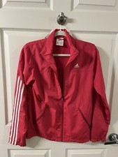 Women s Hot Pink Adidas Zip Up Wind Breaker Size Small