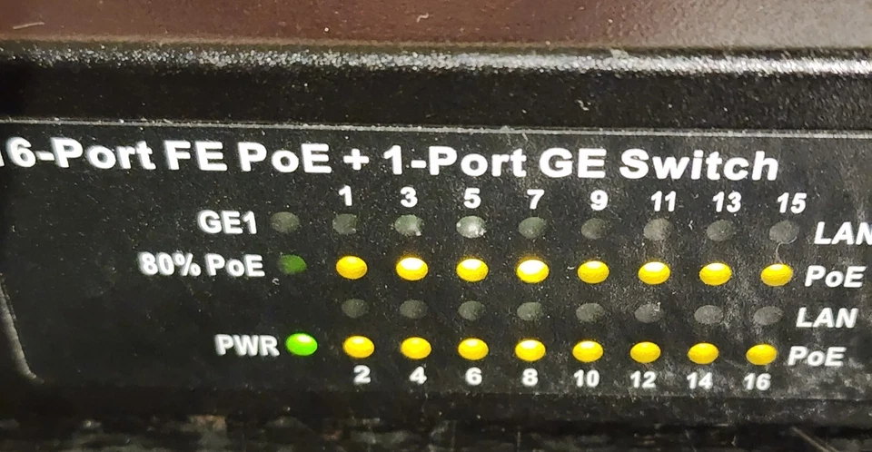 BV-SW1601I 16-Port FE POE + 1-Port GE Switch Network Ethernet Switch works used - Image 2 of 4