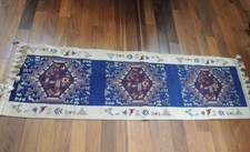 Vtg Thunderbird Native American Woven Rug Tapestry Wall Hanging Throw. 56 x17