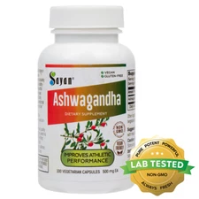 Ashwagandha Dietary Supplement Best For Stress Relief Anxiety Sleep Aid 100 Caps