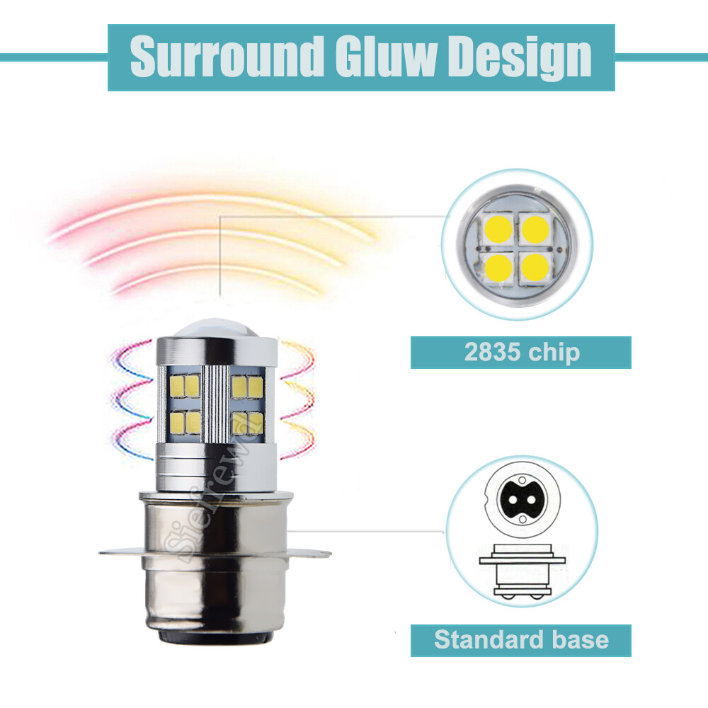 1PC White P36D LED British Pre Focus Motorbike Headlight Bulb Hi/Lo Beam DC6-24V - Foto 13