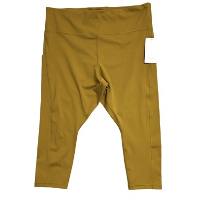 Athleta Women s Ultimate Stash Pocket 7/8 Tight  Yellow Size 3X (40x23)