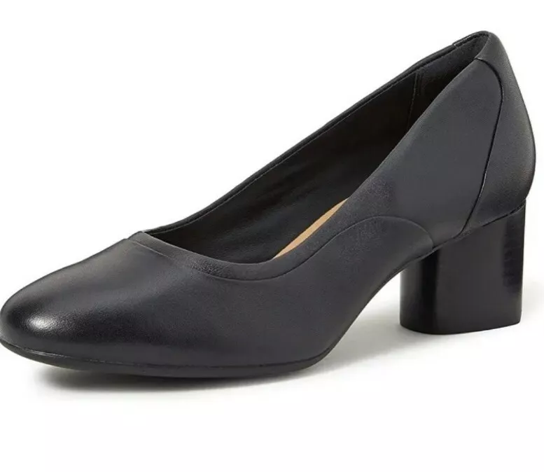 CLARKS UN COSMO STEP Black LEATHER SLIP ON SHOES UK SIZE 5.5 D EU