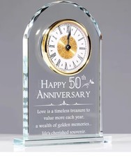 50th Wedding Anniversary Quartz Crystal Clock Anniversary Gift
