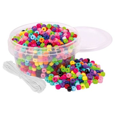 Playbox Kleine Kongoperlen   700 bunte Perlen in Dose | Bastelset für Kinder