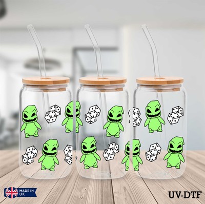 Oogie Boogie UV DTF Aufkleber - 16oz Libbey Dose Glasfolie yd432