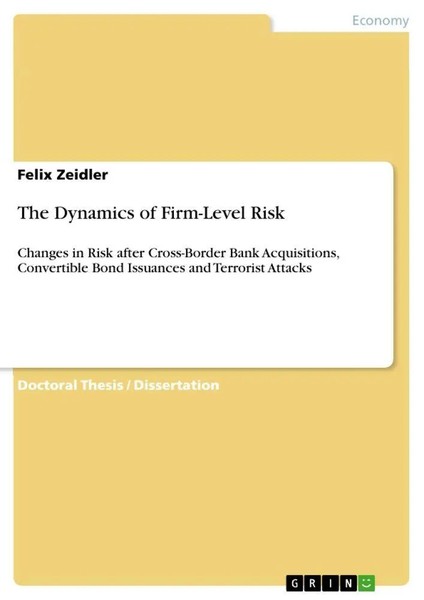 Felix Zeidler | The Dynamics Of Firm-Level Risk | Taschenbuch | Englisch (2011)-image