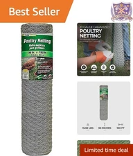 Chicken Wire Galvanized Steel Mesh Fencing 2 Inch 36x150Ft Garden Animal