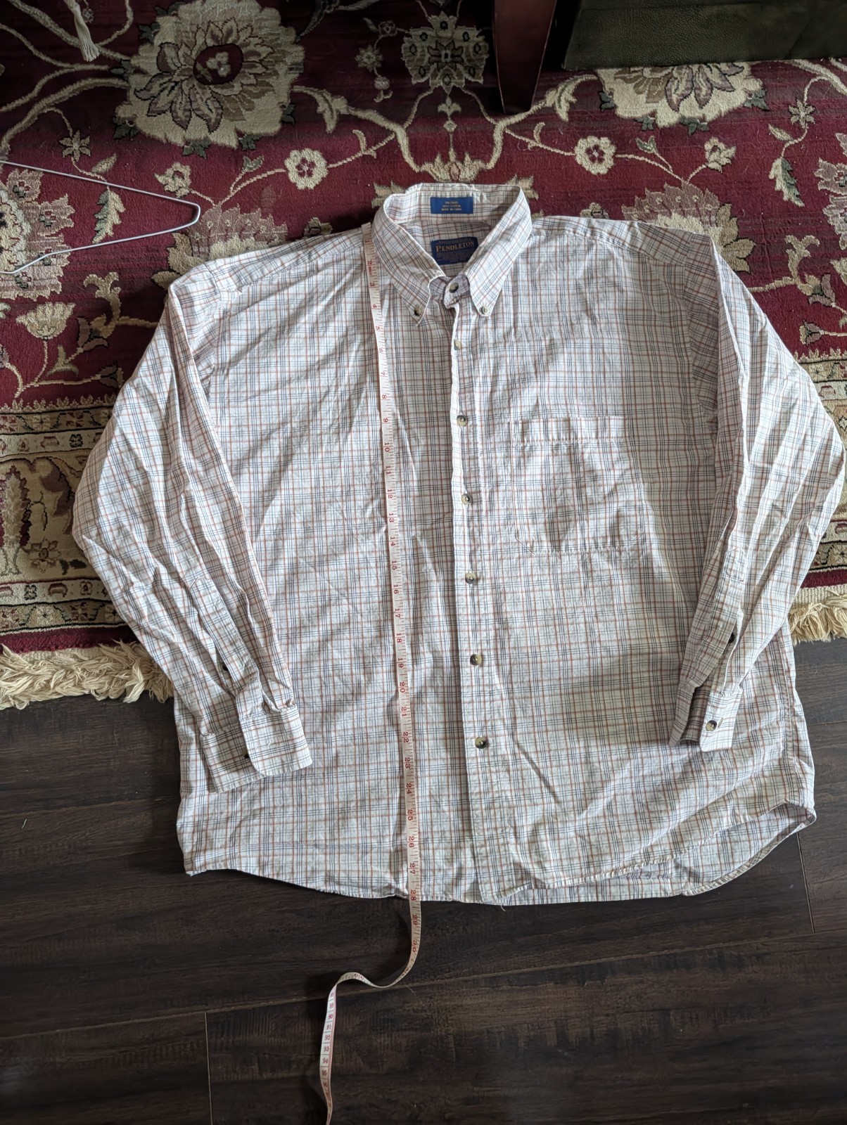 PENDLETON Cotton Check Button-down Pocket Shirt XL - image 13
