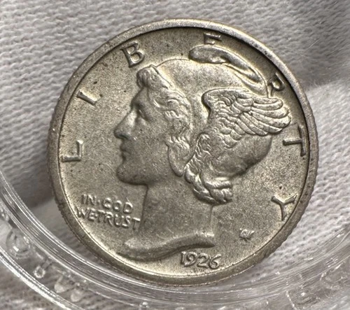 1926 Mercury Dime AU About Uncirculated