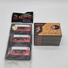 5 Pack RCA 90 Minute Audio Cassette Tapes Stereo Hi-Fi NEW Sealed  3 Laser 60m