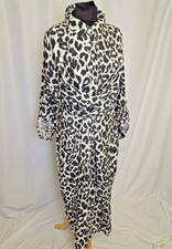 Made In Italy Midi Shirt Dress Leopard Animal Print Tie Waist One Size C5591