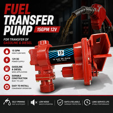 Fuel Transfer Pump 15GPM 12V for Gasoline Diesel Electric Self Priming Pump 1/4"