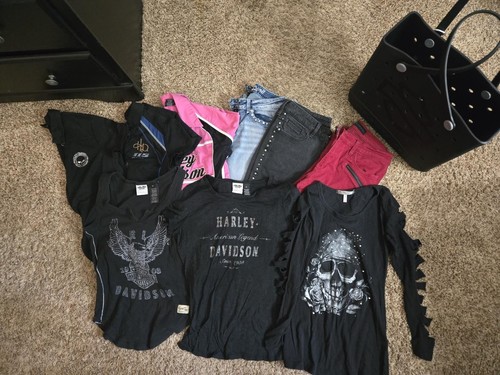 Size M/8 Women's clothes lot 9 Pieces - most Harley Davidson