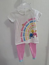 Pinkfong 4T Girls White  Pink Baby Shark Outfit