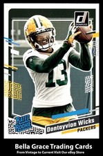 2023 Donruss Dontayvion Wicks #333 Green Bay Packers Rookie NFL Football