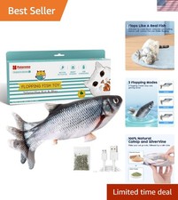 Interactive Cat Kicker Toy: USB Rechargeable Flopping Fish with Catnip - 10.5"
