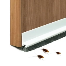 Door Sweep for Bottom of Door, 39.2'’L Integrated Design with Brush, Self Adh...