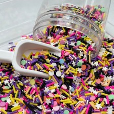 FAKE Bright Pastel Dots and Star Polymer Clay Sprinkle Mix NOT EDIBLE D8-09