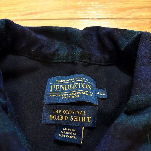 Pendleton Original Board Shirt Mens 2XL Blue Green Virgin Wool Button Up Plaid - Picture 6 of 12