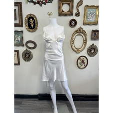 Vintage Val Mode White Satin Lingerie Slip Dress Size XL