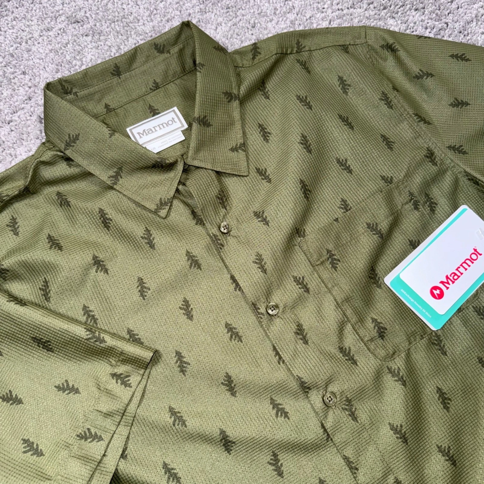 Marmot AirExchange Novelty SS Shirt Mens Tree Print Olive Grove XXL NEW
Opens in a new window or tab