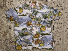 VTG RJC Hawaiian Shirt Mens M Waikiki Parrot Print Camp Collar Made In USA