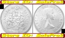CANADA 1962 CANADIAN 1/2 DOLLAR JUBILEE QUEEN ELIZABETH 50 CENT SILVER COIN AUNC