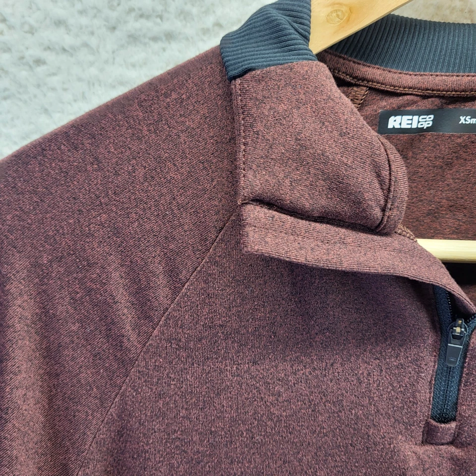 Suéter cooperativo REI para mujer XS rojo 1/4 cremallera pulóver manga larga elástico reflectante Foto 3 de 4