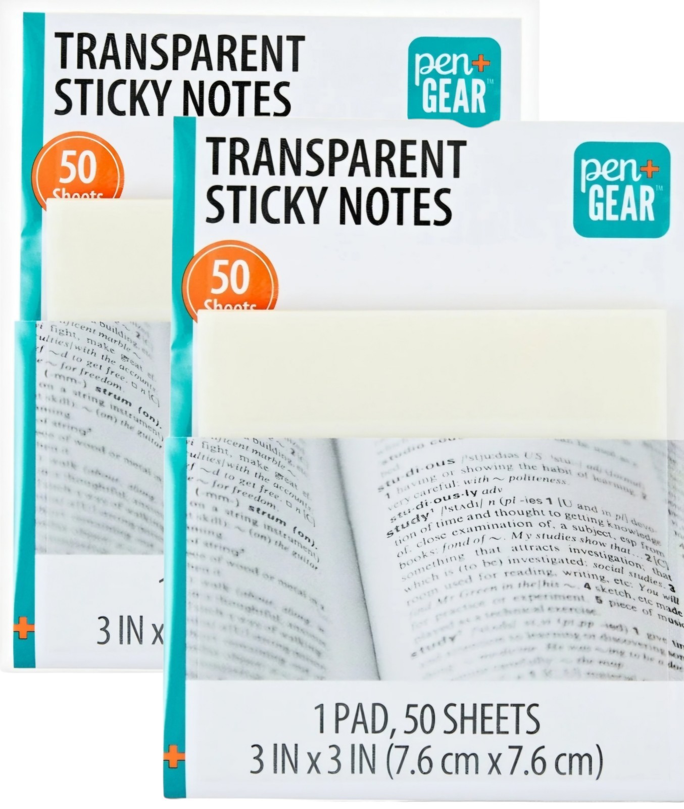 100 Transparent Sticky Notes-3x3 inch Clear Sticky Notes Writable Self-Adhesive-image