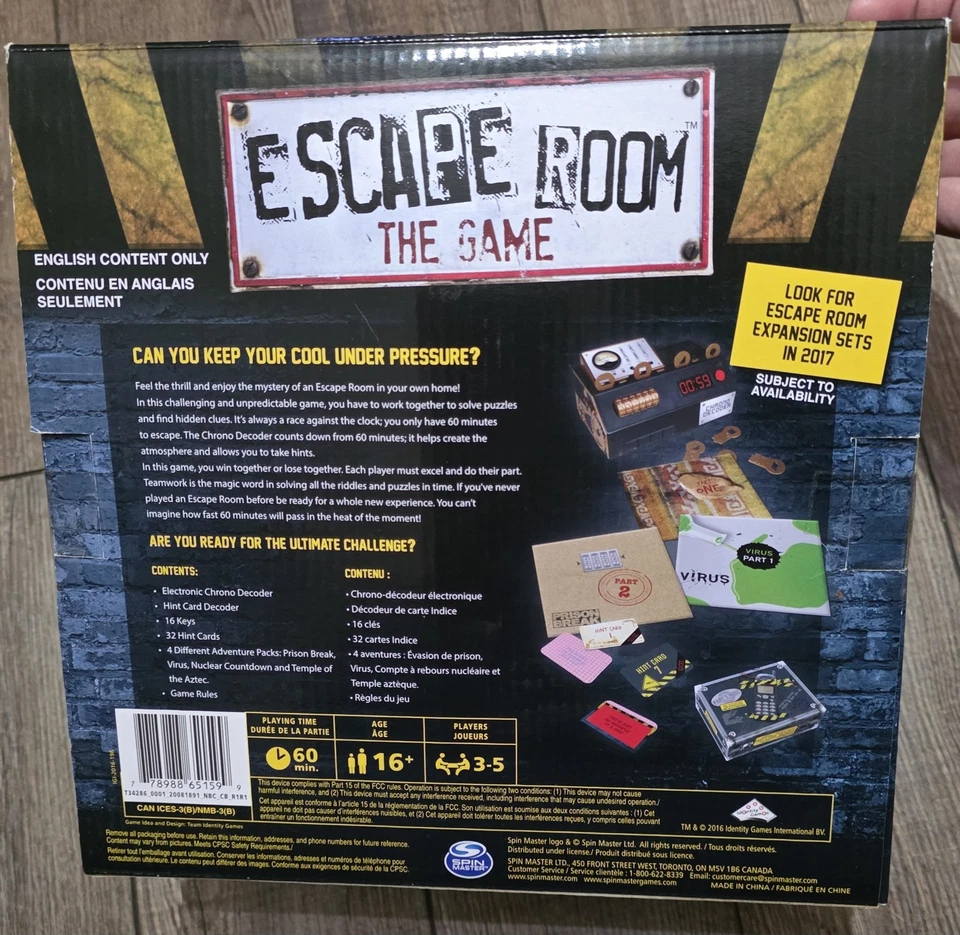 Escape Room The Game New Sealed Chrono Decoder Included -4 Thrilling Escape Room - Image 2 of 4