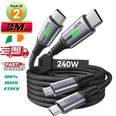 For iPhone 17/16 INIU 240W USB C to USB C Charger Cable, [2-Pack 2m] Samsung S24