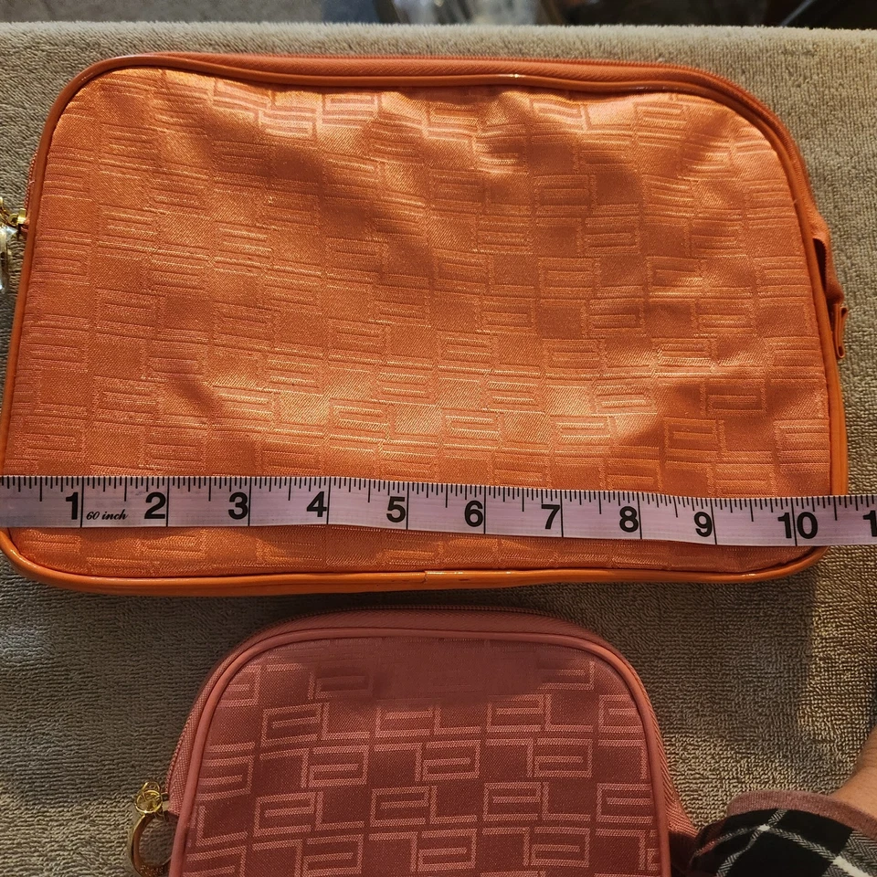  Juego de 2 bolsas de diseñador naranja y rosa de Estee Lauder Foto 2 de 4