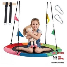 Saucer Tree Swing for Kids Adults, Heavy Duty Round 40 Inch Multicolored