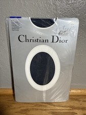 Vintage New Christian Dior Pantyhose Control Top Ultra Sheer Navy Size 2 in pkg