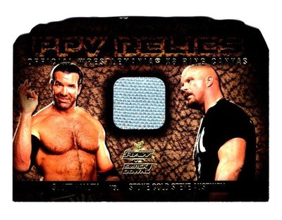 SCOTT HALL & STONE COLD STEVE AUSTIN 2002 FLEER PPV RELIC WWE RING