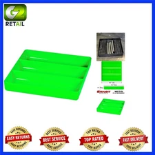 Efficient Green Toolbox Tray - 10.5" Stackable Organizer with 3 Compartments